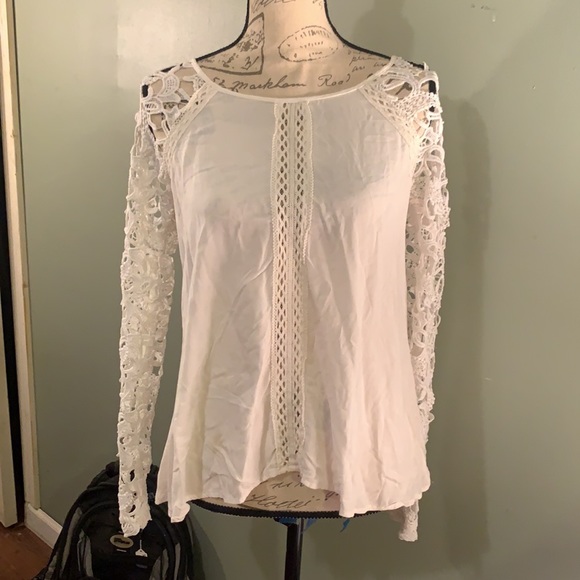 Beautiful shirt lace by altard state sz small white - Picture 8 of 9